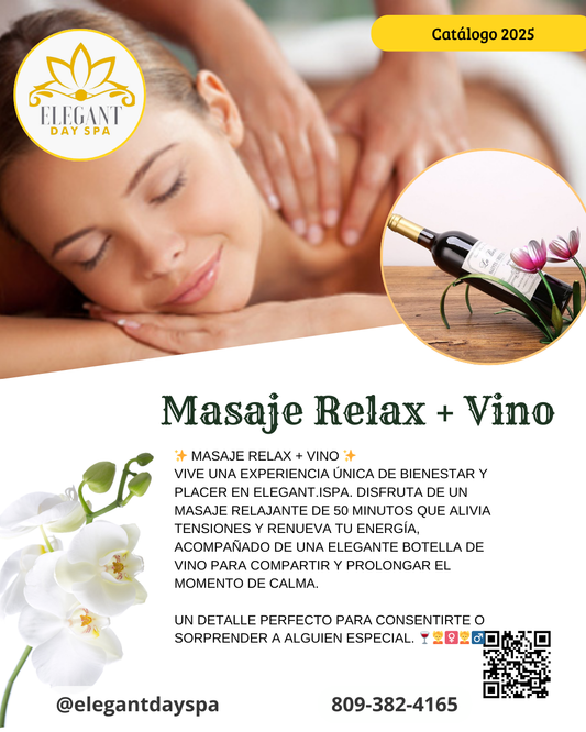 Masaje Relax 50Min + Vino
