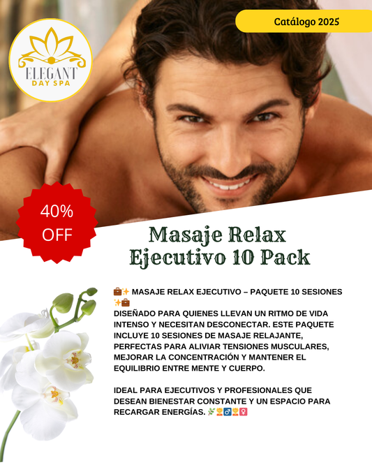 Masaje Relax
Ejecutivo 10 Pack
 (50min)